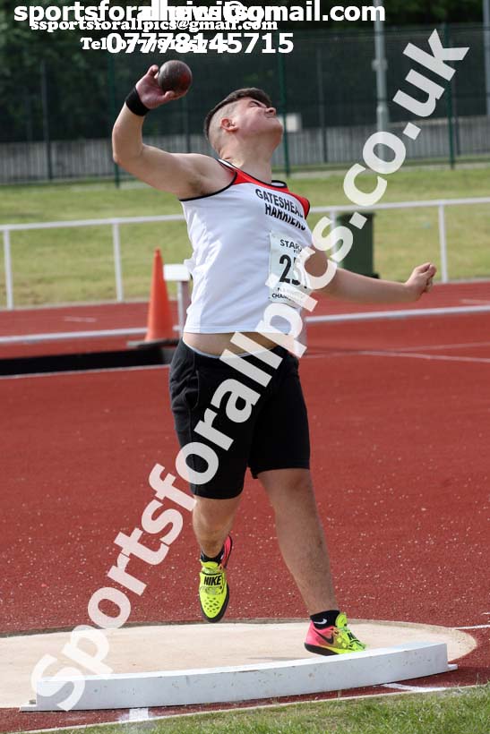 Boys under-15 shot , North Eastern Track and Fields Champs., Middlesbrough. Photo: David T. Hewitson/Sports for All Pics